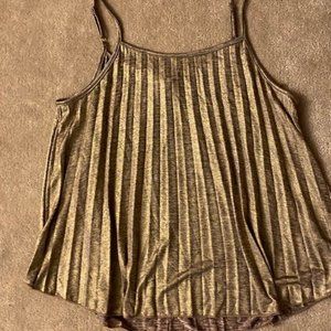 Gold Metallic/Bronze Pleated Tank Top